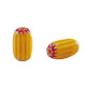 Millefiori tube bead 9x6mm - Dark yellow-red